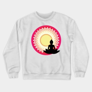 Buddha - The Peaceful Meditating Enlightened Soul Mandala Print Design GC-092-13 Crewneck Sweatshirt